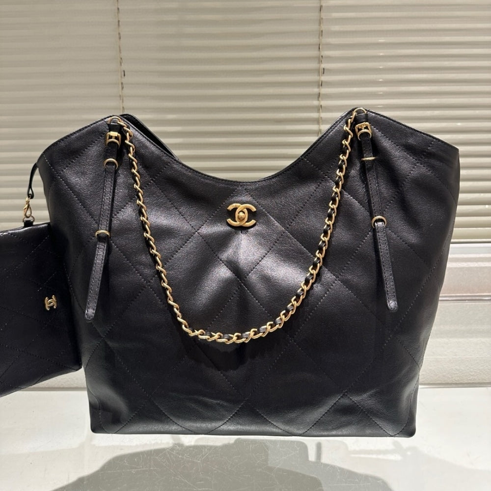 Shopping Bag Medium Shiny Smooth Leather Tote Bag Black 35cm AS5463 B20565 94305 22 New Collection Bag Shopping Bag