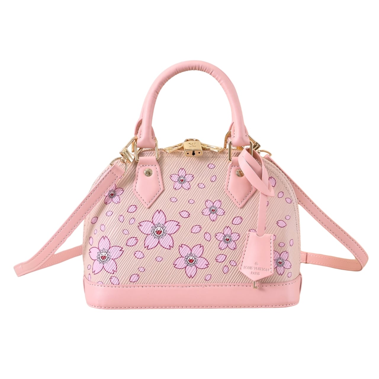 X Takashi Murakami Alma BB Epi Grained Leather Top Handle Bag Pink 25Cm M13104 ALMA Bag