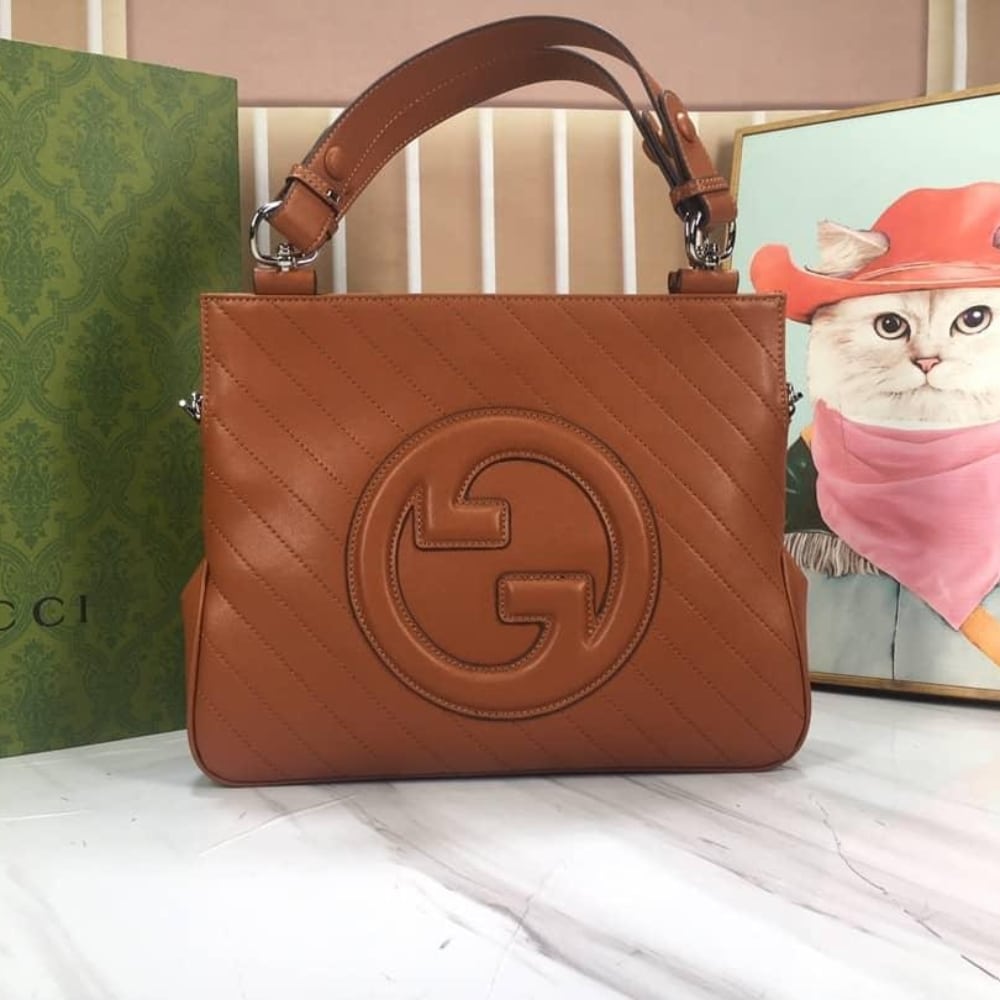 Blondie Small Leather Tote Bag Brown 30Cm Blondie Bag