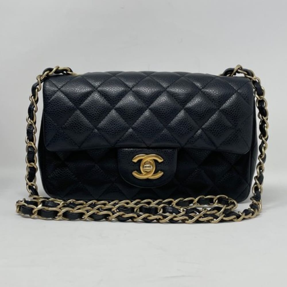Classic Mini Grained Leather Flap Bag Black 20cm A69900 Y04059 94305 Classic Bag