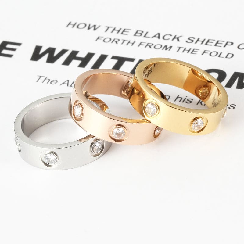 18K Celestial Love Wedding Eight Diamonds Ring