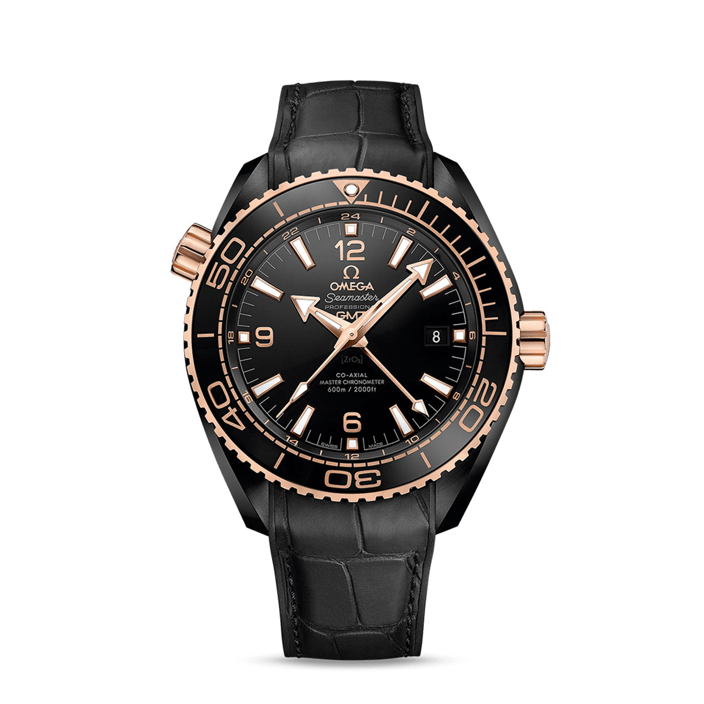 wrist watch Seamaster PLANET OCEAN 600M CO‑AXIAL MASTER CHRONOMETER GMT Ref# 215.63.46.22.01.001 watch