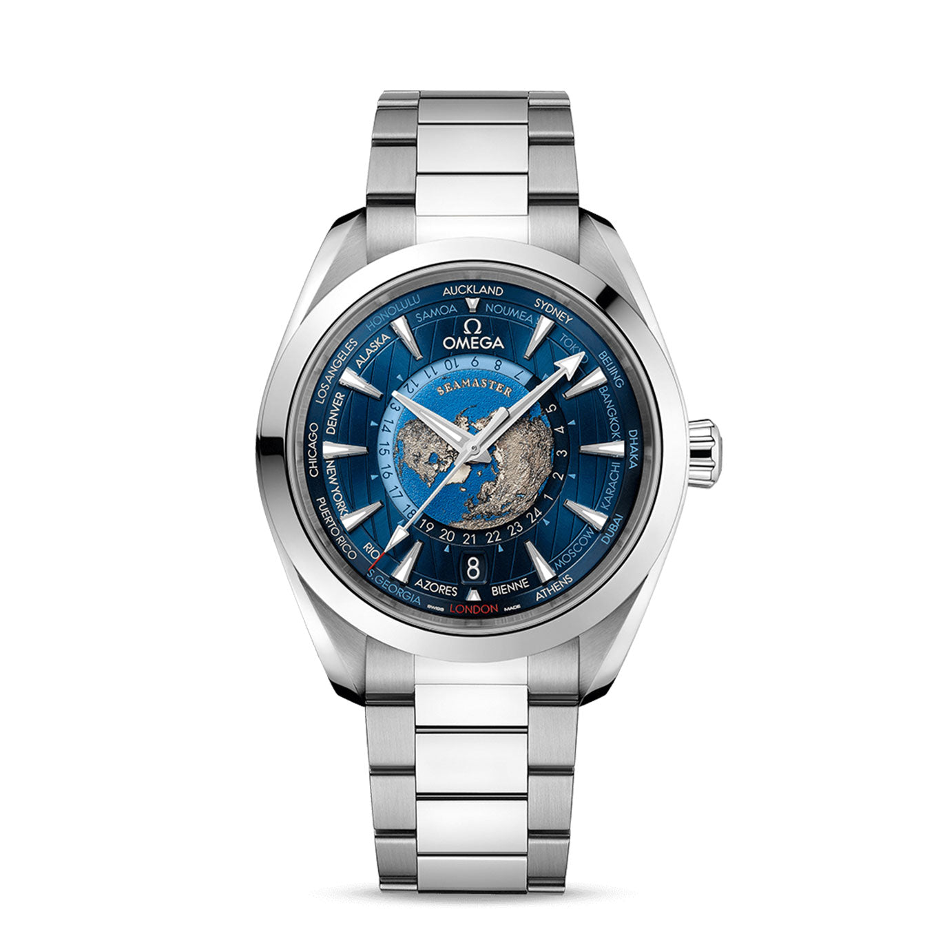 wrist watch Seamaster AQUA TERRA 150M CO‑AXIAL MASTER CHRONOMETER GMT WORLDTIMER Ref# 220.10.43.22.03.001 watch