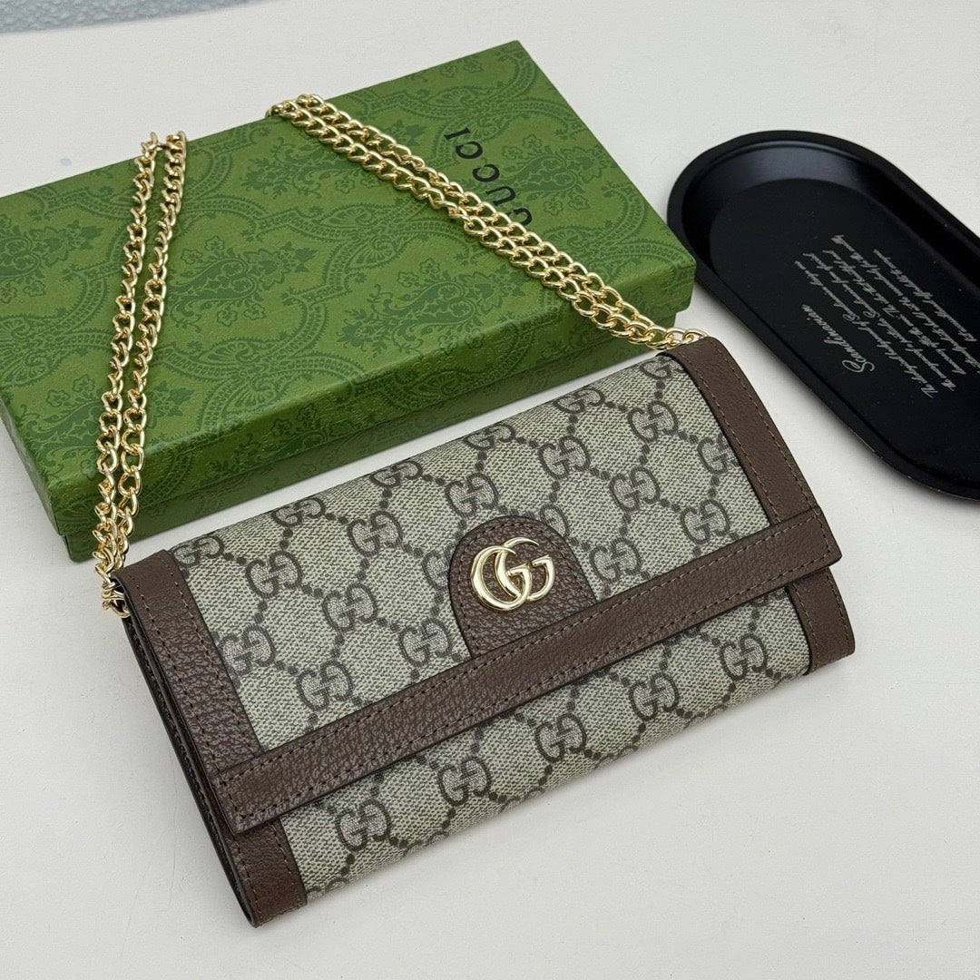 Ophidia GG Supreme Canvas Chain Wallet Bag Beige Ebony 19Cm 772309K9Gsg8367 OPHIDIA Bag