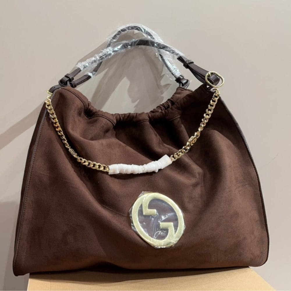 Blondie Large Suede Tote Bag Brown 50Cm Blondie Bag