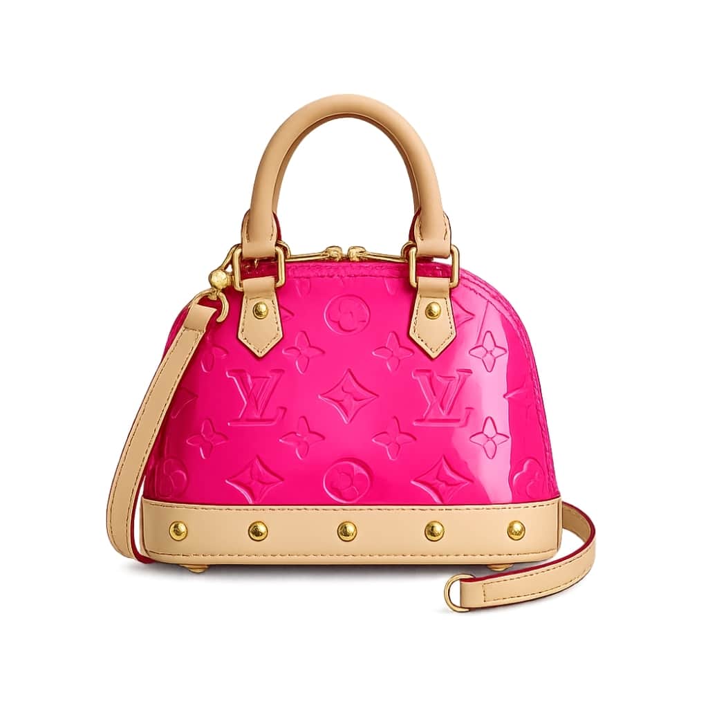 Nano Alma Monogram Vernis Handbag Neon Pink 18Cm M90611 ALMA Bag