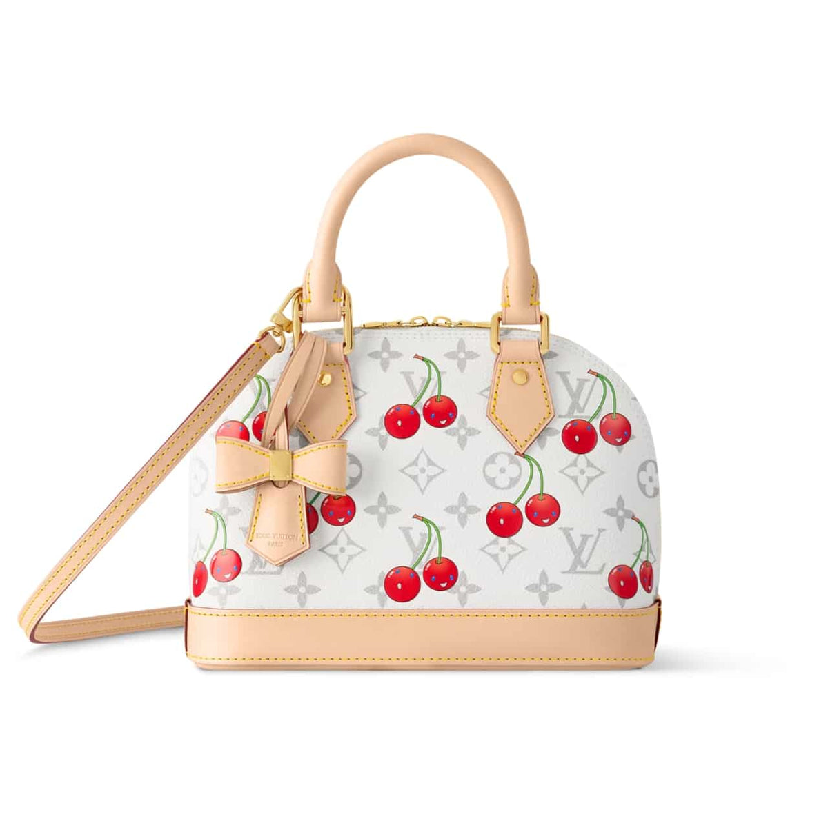 X Takashi Murakami Alma BB Monogram Cherry Top Handle Bag White 23Cm M14234 ALMA Bag