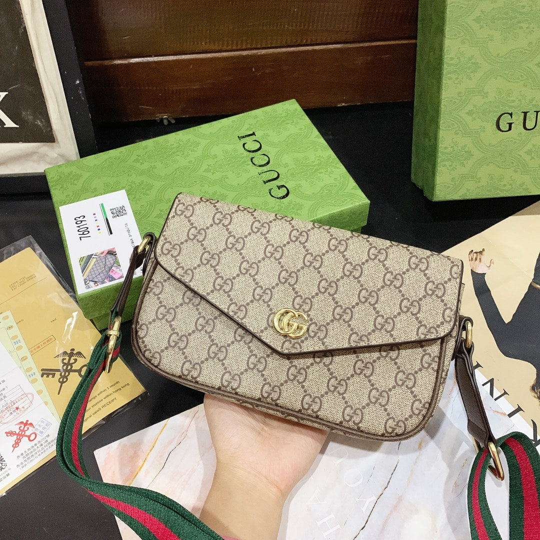 Ophidia Mini GG Supreme Canvas Shoulder Bag Beige Ebony 22Cm OPHIDIA Bag