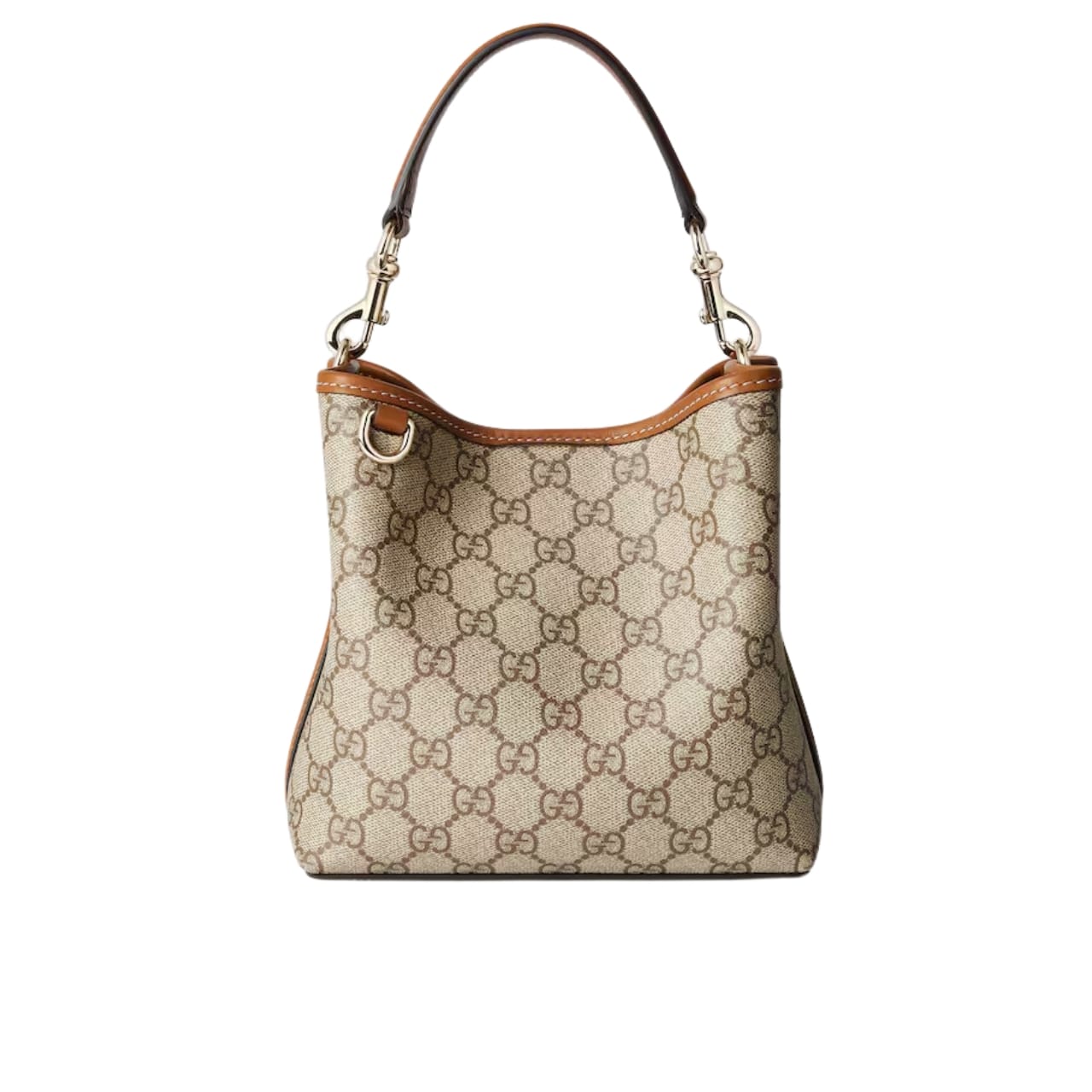 GG Emblem Small GG Monogram Canvas Bucket Bag Beige And Brown 19Cm 815118 FAD6L 9758 Emblem Bag