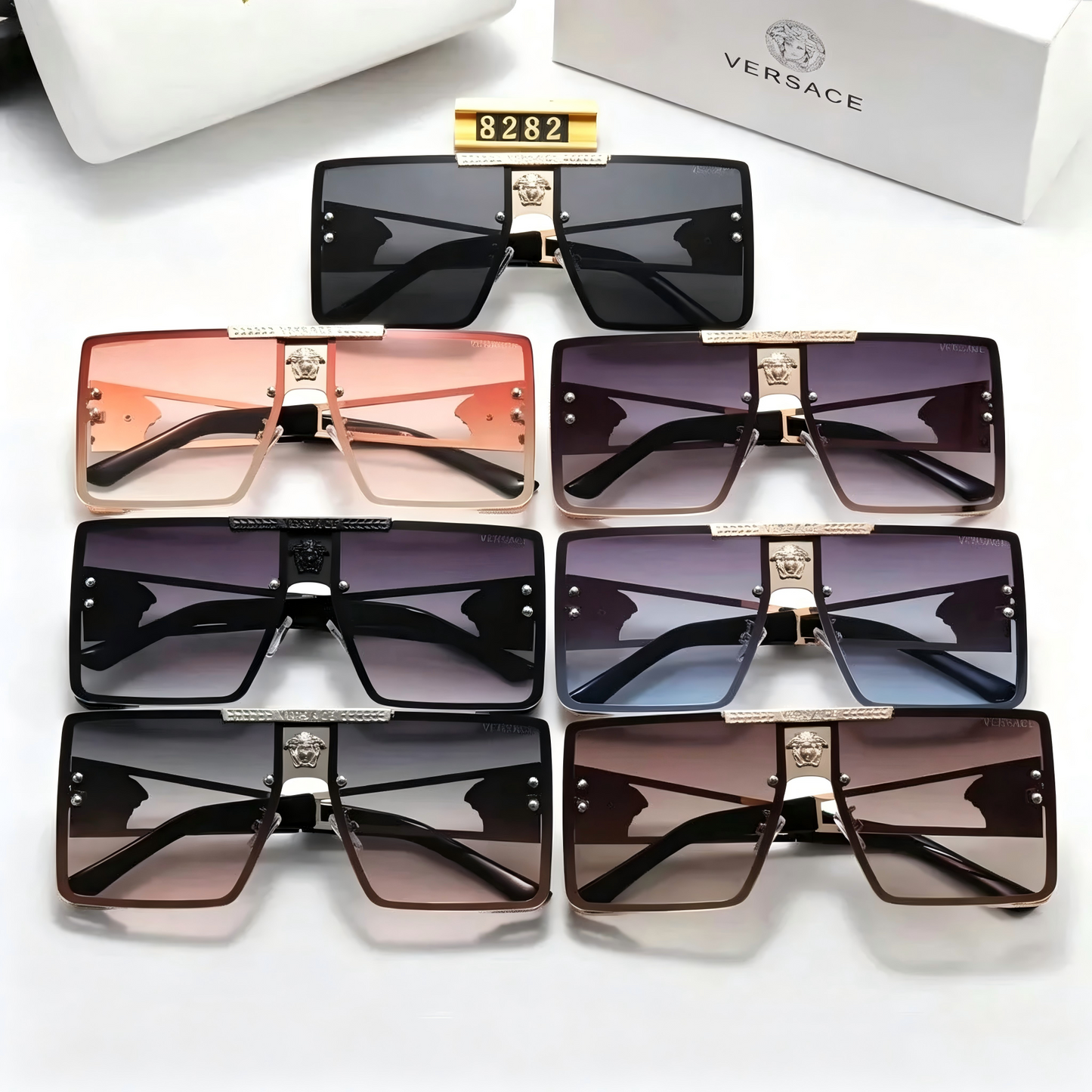 2026 High-End Leisure Travel Versatile Square Sunglasses Style 8282