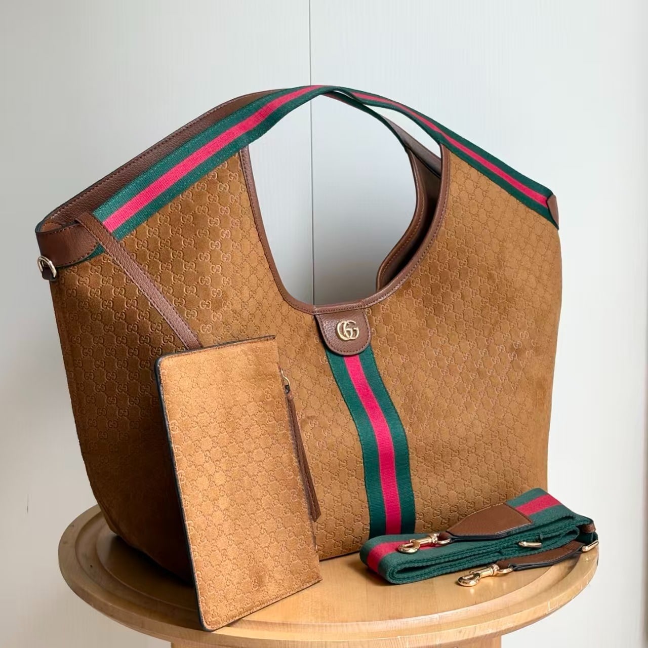 Giglio Large Suede Tote Bag Brown 60Cm 853971 Caab8 2147 Giglio Bag