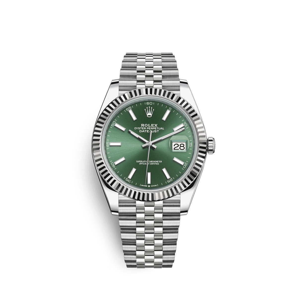 wrist watch Datejust 41mm, Oystersteel and 18k White Gold, Ref# 126334-0028 watch