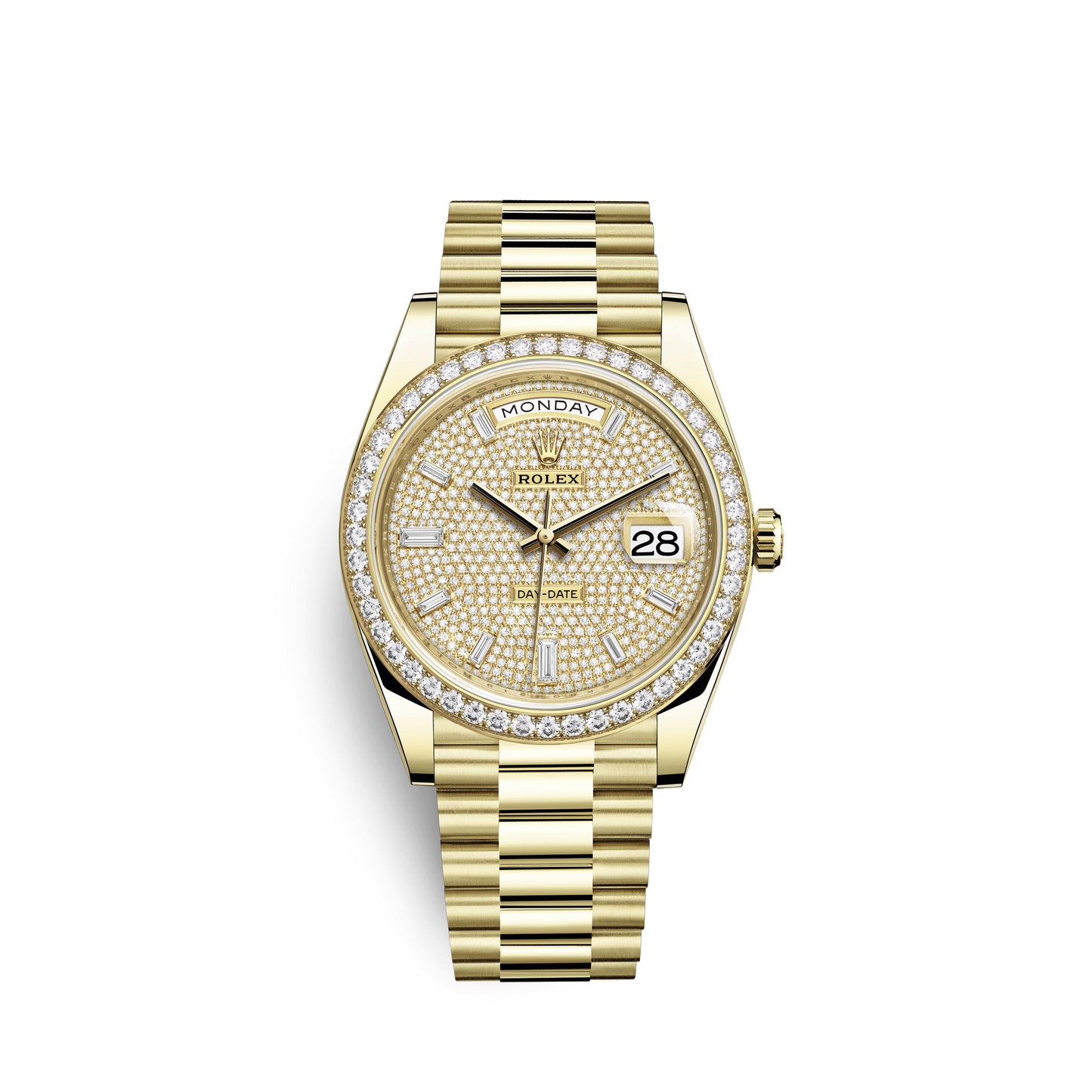 wrist watch Day-Date, 40mm, 18k Yellow Gold and Diamonds, Ref# 228348rbr-0037 watch