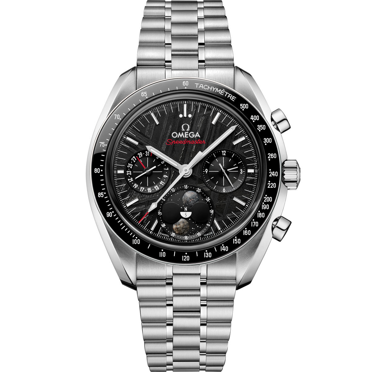 Unworn, wrist watch Speedmaster Moonphase, Stainless Steel, Chronograph, 43 mm, Ref# 304.30.43.52.01.001, box and papers watch