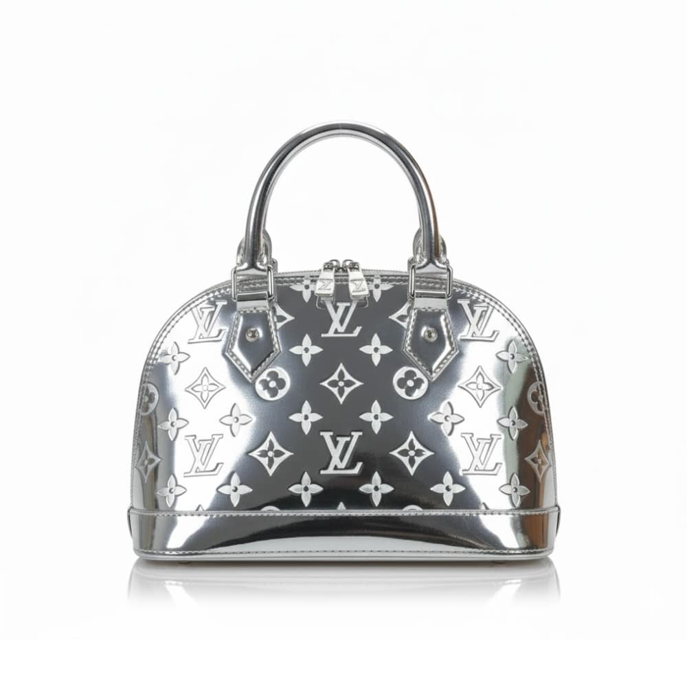 Alma BB Monogram Vernis Handle Bag Silver 23cm ALMA Bag