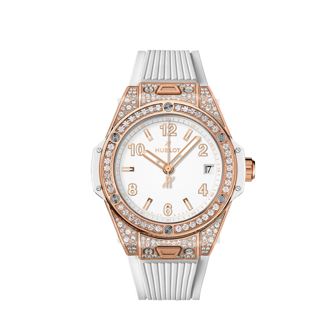 Luxury Watch Big Bang ONE CLICK KING GOLD WHITE PAVÉ watch
