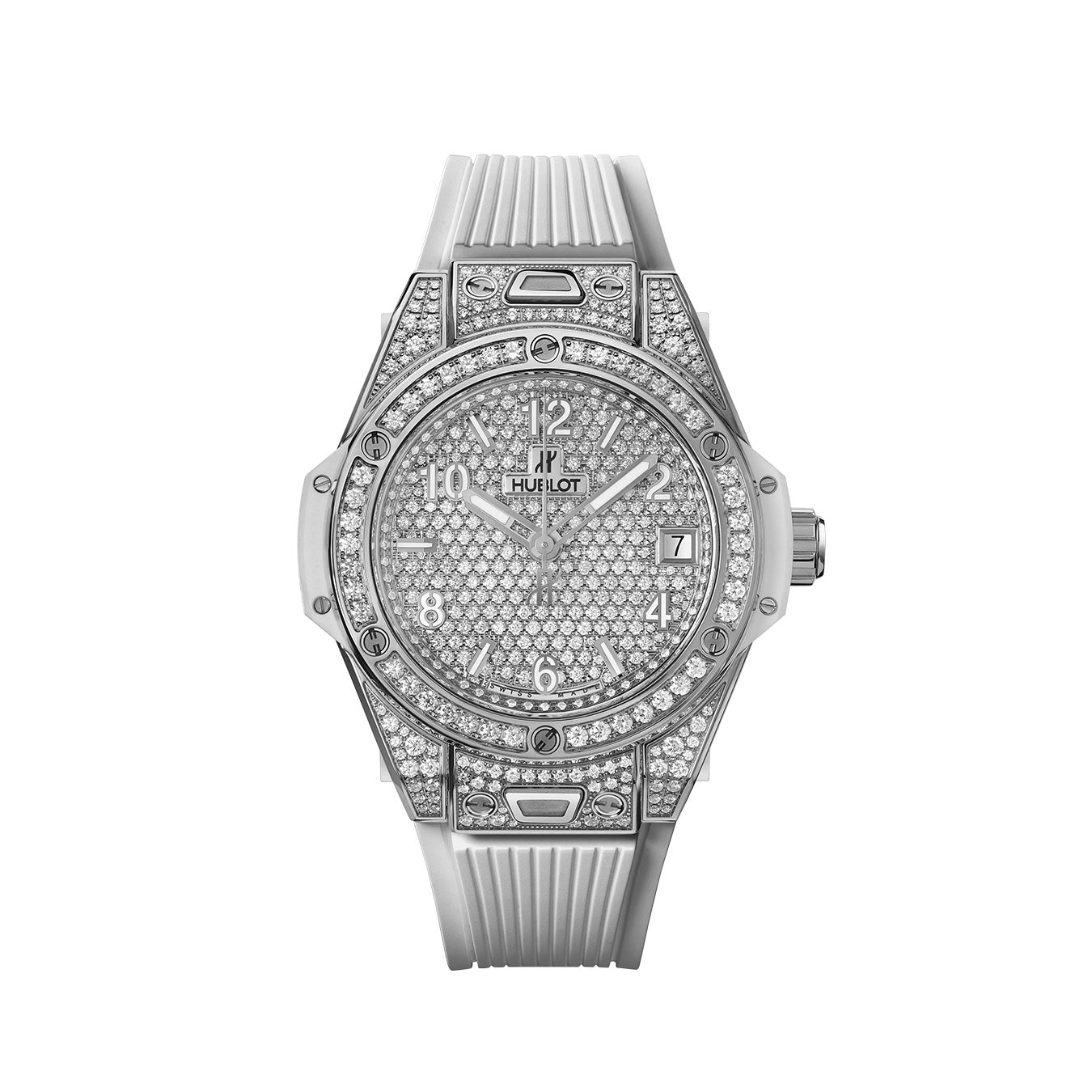 Luxury Watch Big Bang ONE CLICK STEEL WHITE FULL PAVÉ watch