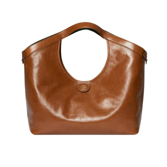 Giglio Large Leather Tote Bag Dark Brown 60Cm 853971 AAF2H 7645 Giglio Bag