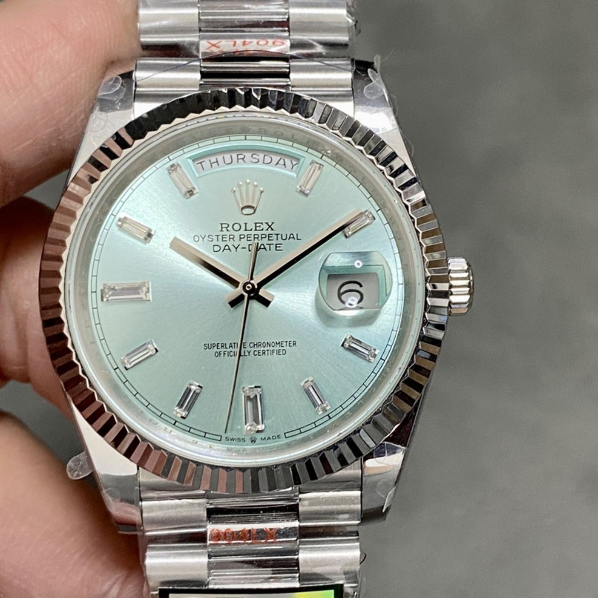 Regency Weekday 40 mm Weekday Fluted Bezel Ice blue Dial 228236 1650