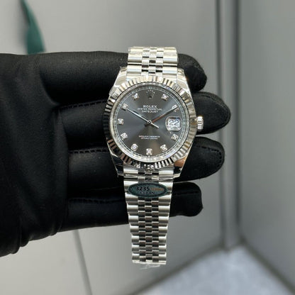 [Super Clone] Regency Classic Date 41 mm Five-Link Fluted Bezel Slate Dial 126334 7965