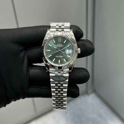 [Super Clone] Regency Classic Date 41 mm Five-Link Fluted Bezel Mint green Dial 126334 8206