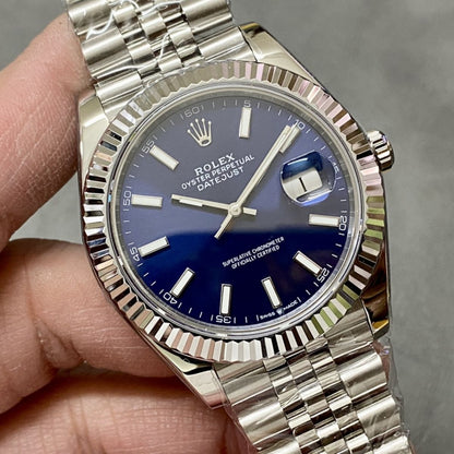 [Super Clone] Regency Classic Date 36 mm Five-Link Fluted Bezel Bright blue Dial 126234 4485