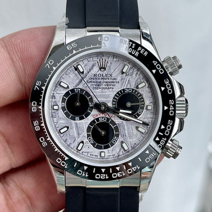 [Super Clone] Regency Racing Chronograph 40 mm Rubber Ceramic Bezel Meteorite and black Dial 126519LN 2180