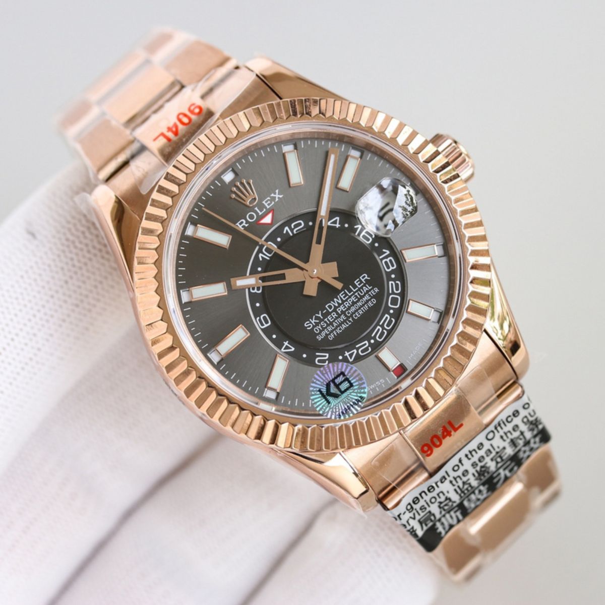 [Super Clone] Regency Dual Time 42 mm Timeless Fluted Bezel Slate Dial 336935 3727