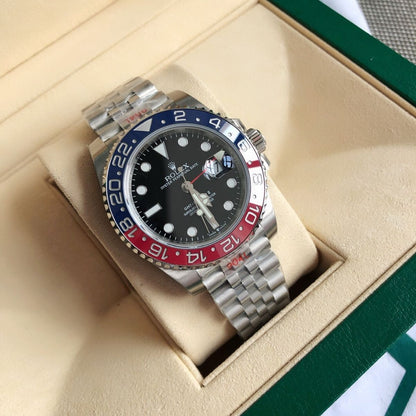 [Super Clone] Regency Traveller Traveller 40 mm Five-Link Red and blue Bezel Black Dial 126710BLRO 8790