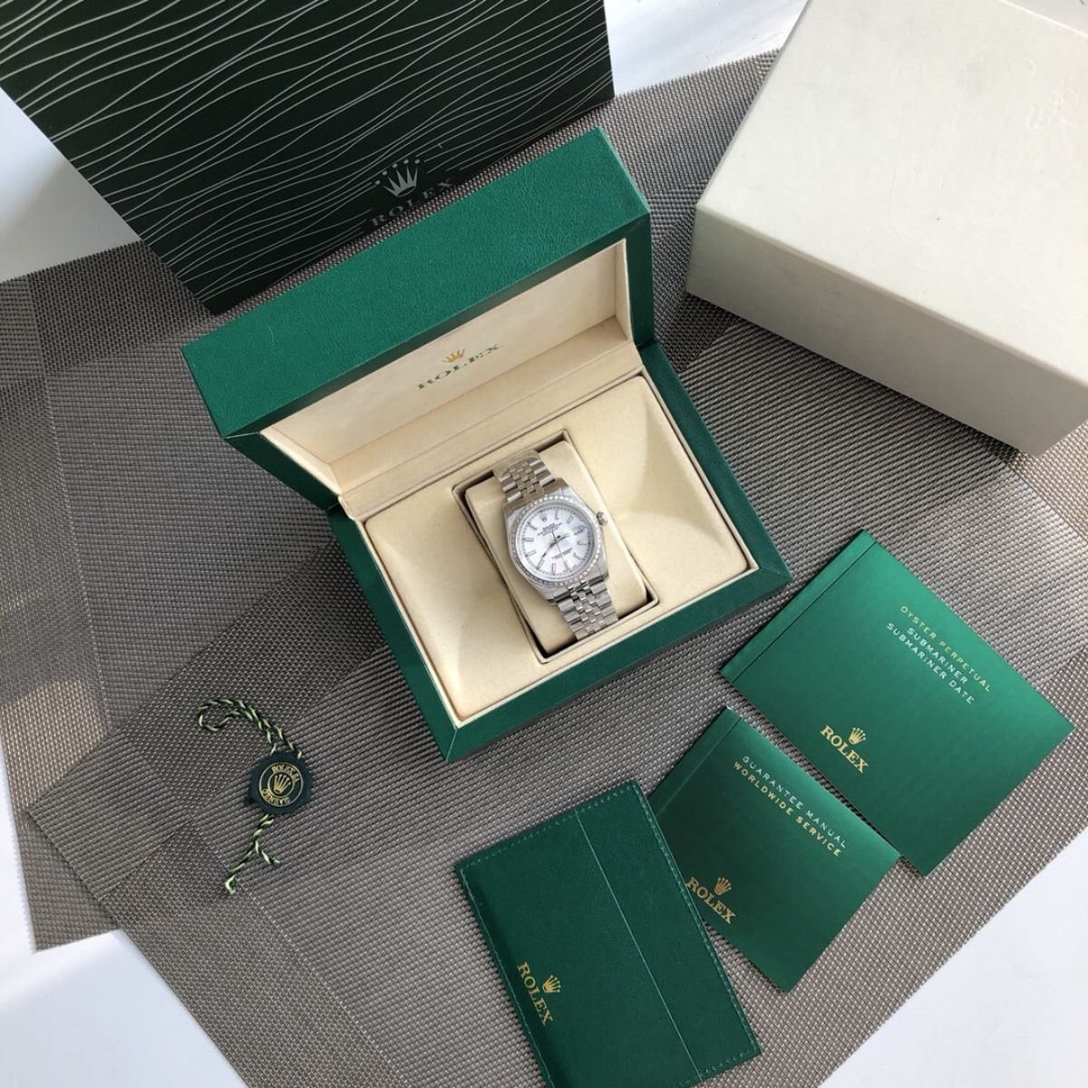 [Super Clone] Regency Classic Date 36 mm Five-Link Brilliant diamond set Bezel White Dial 2912