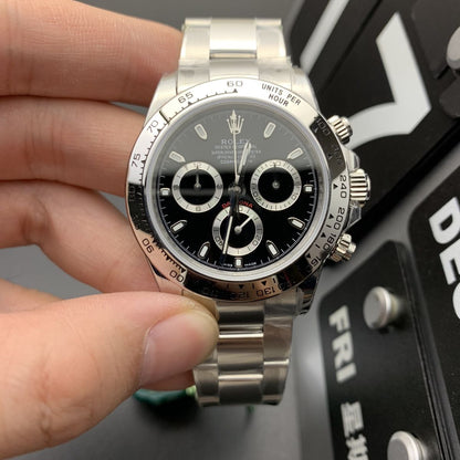 Regency Racing Chronograph 40 mm Timelesssteel Steel Bezel Bright black and steel Dial 126509 6501