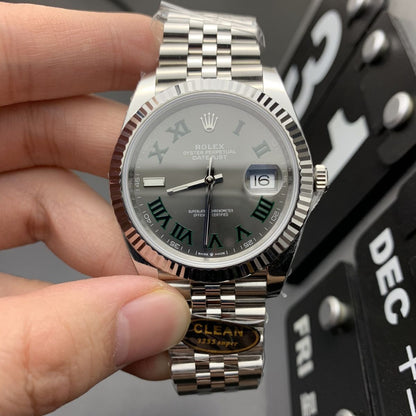 Regency Classic Date 36 mm Five-Link Fluted Bezel Slate Dial 126233 5818
