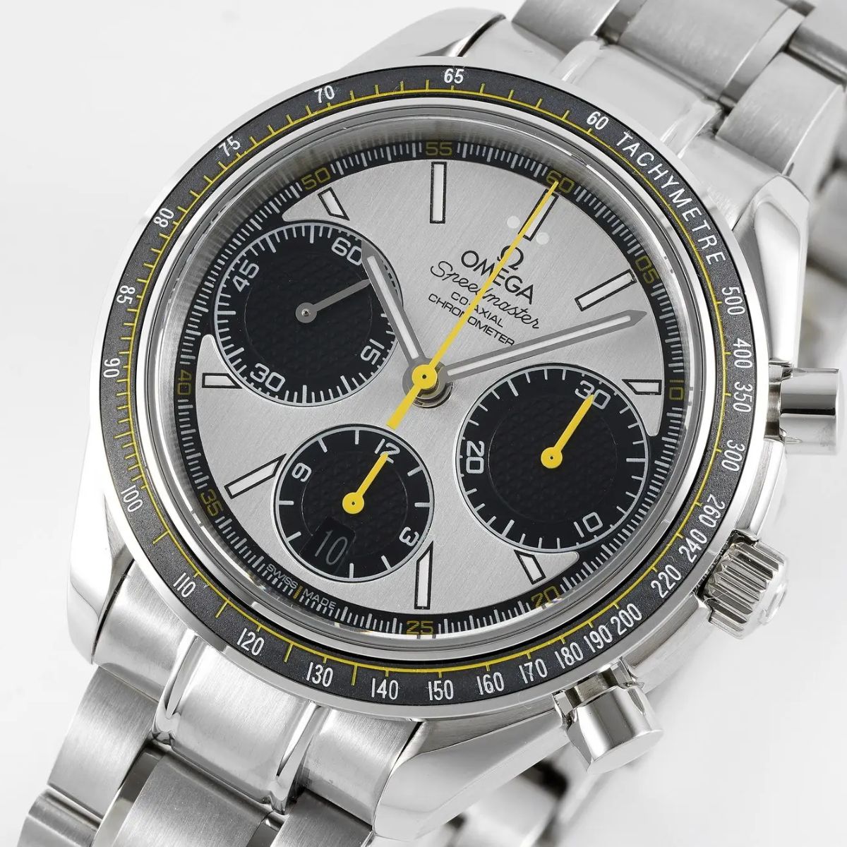 Celestial Racing Chronograph 40mm Steel On Steel White Dial 9446