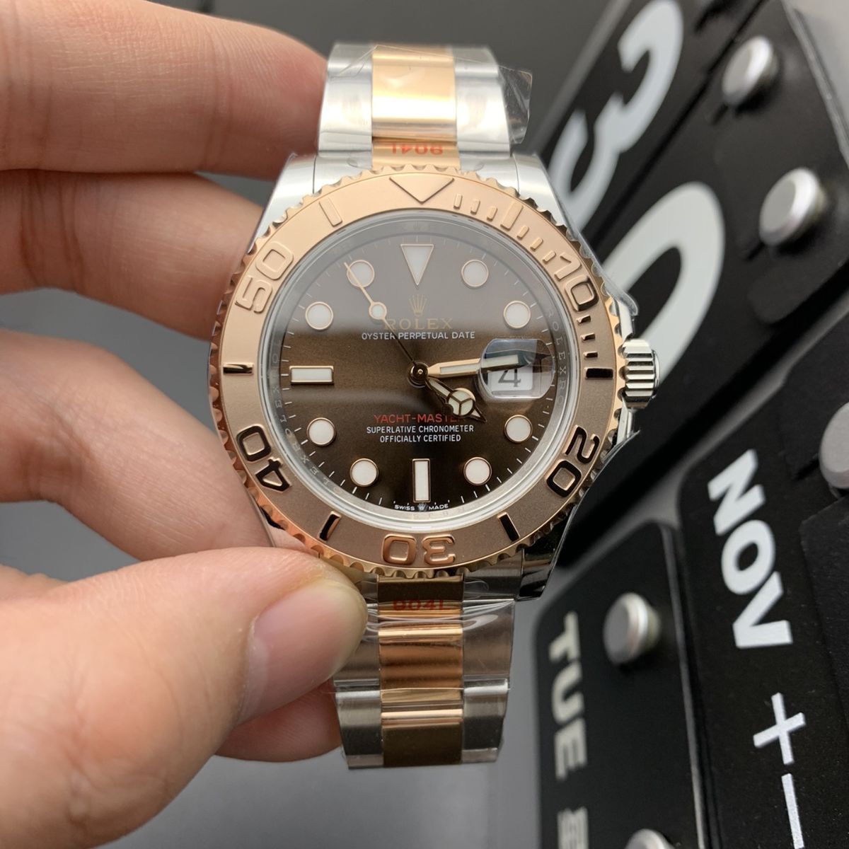 [Super Clone] Regency Marine Master 37 mm Timeless Everose Bezel Chocolate Dial 268621 2958
