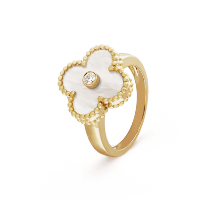 18K Celestial Vintage Alhambra Pearl Ring