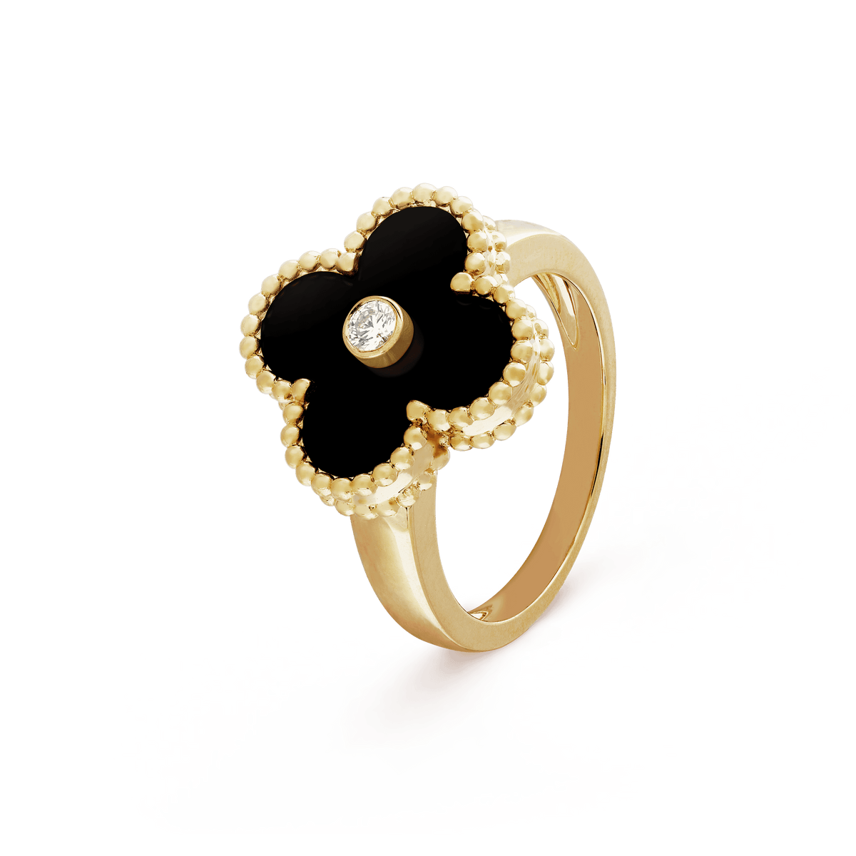 18K Celestial Vintage Alhambra Black Ring