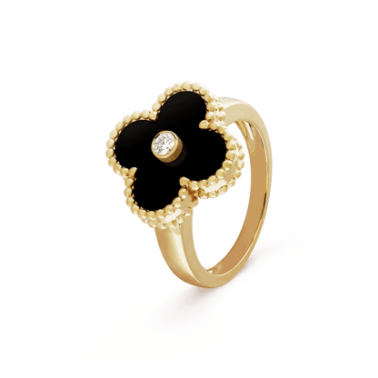 18K Celestial Vintage Alhambra Black Ring
