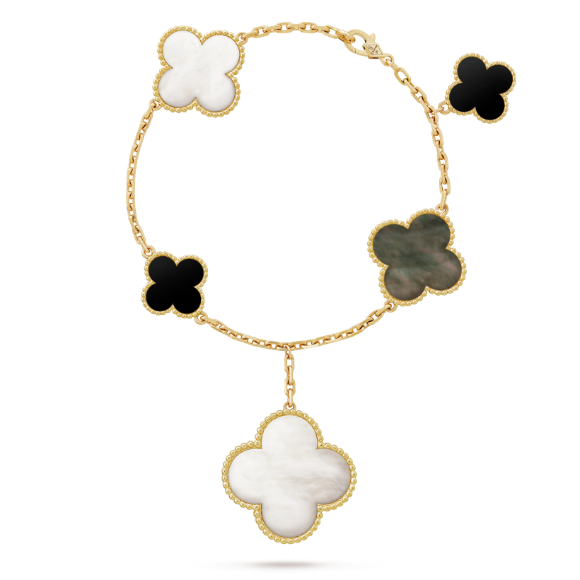 18K Celestial Magic Alhambra Five Motifs Clover Bracelet