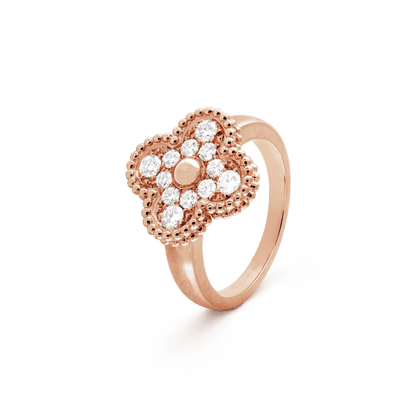 18K Celestial Vintage Alhambra Diamonds Ring