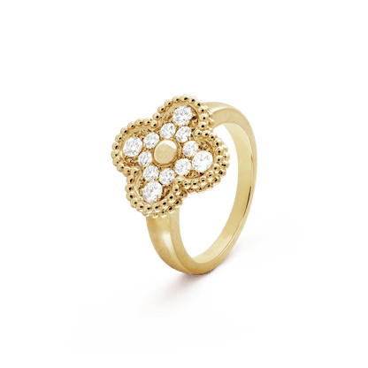 18K Celestial Vintage Alhambra Diamonds Ring