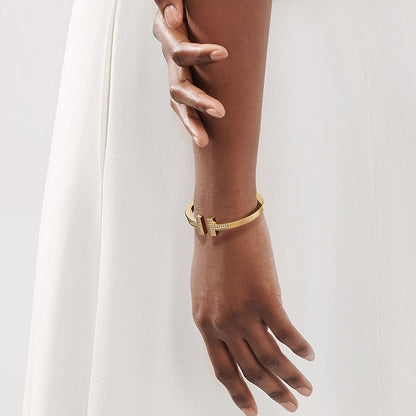 18K Celestial T Diamond Square Bracelet