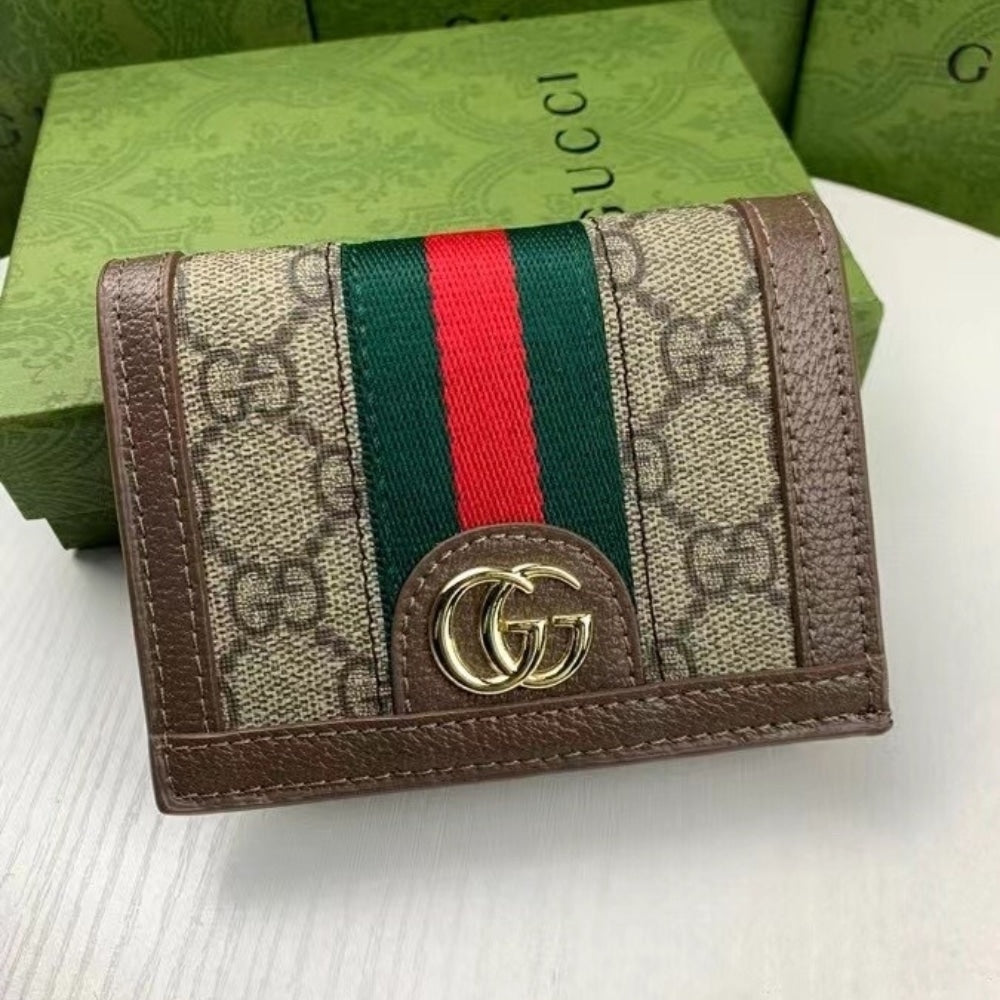 Ophidia Card Case Wallet GG Supreme Canvas Brown 11cm 523155 96IWG 8745 OPHIDIA Bag