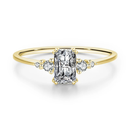 Elegant Rectangle CZ Finger Ring – 925 Sterling Silver