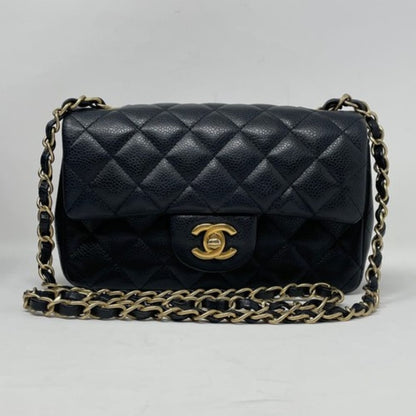 Classic Mini Grained Leather Flap Bag Black 20cm A69900 Y04059 94305 Classic Bag