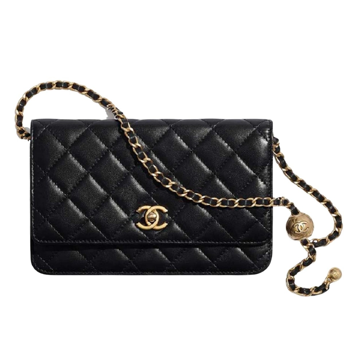 Classic Small Smooth Leather Wallet On Chain Bags Black 19cm Classic Bag