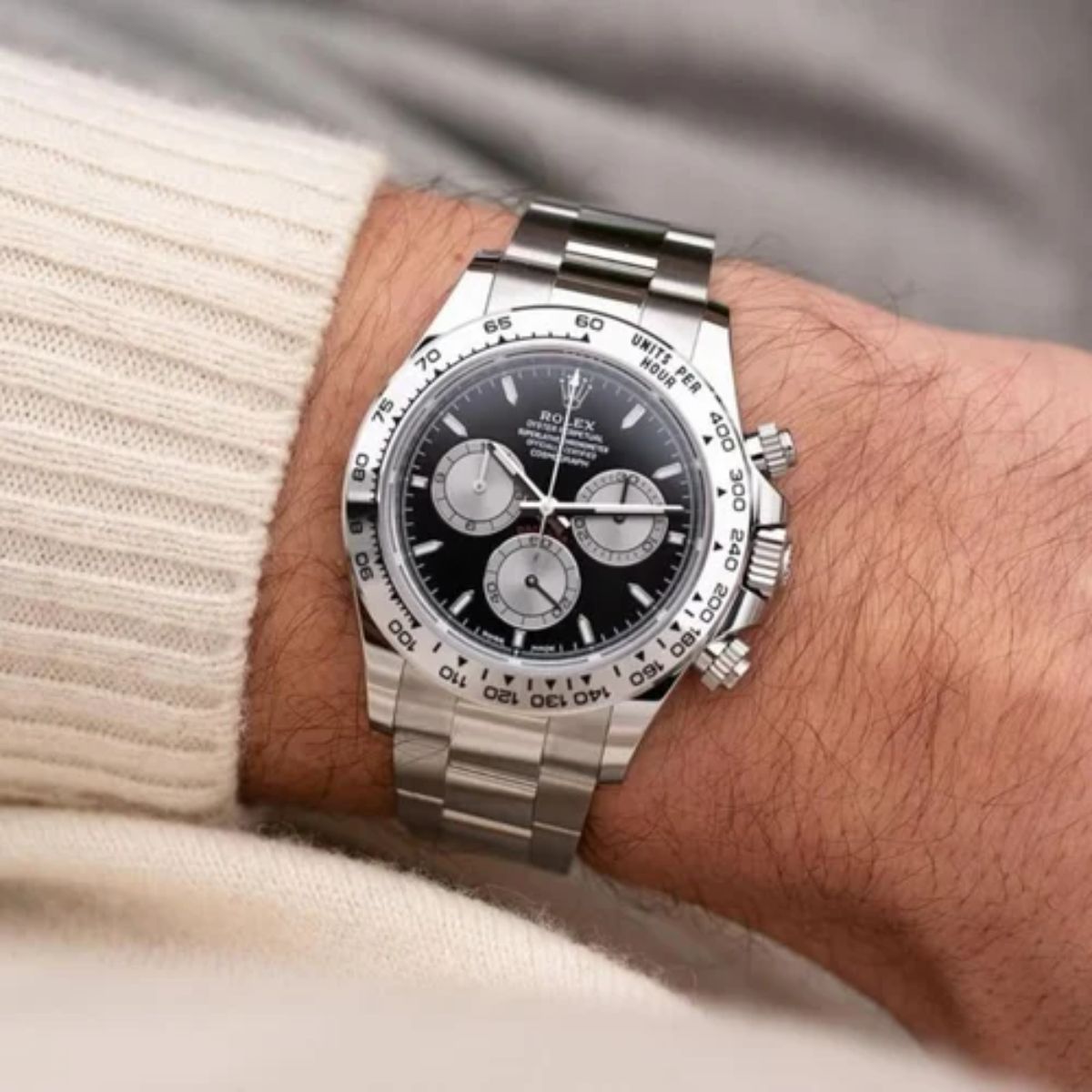 Regency Racing Chronograph 40 mm Timelesssteel Steel Bezel Bright black and steel Dial 126509 6501