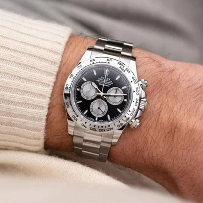 Regency Racing Chronograph 40 mm Timelesssteel Steel Bezel Bright black and steel Dial 126509 6501