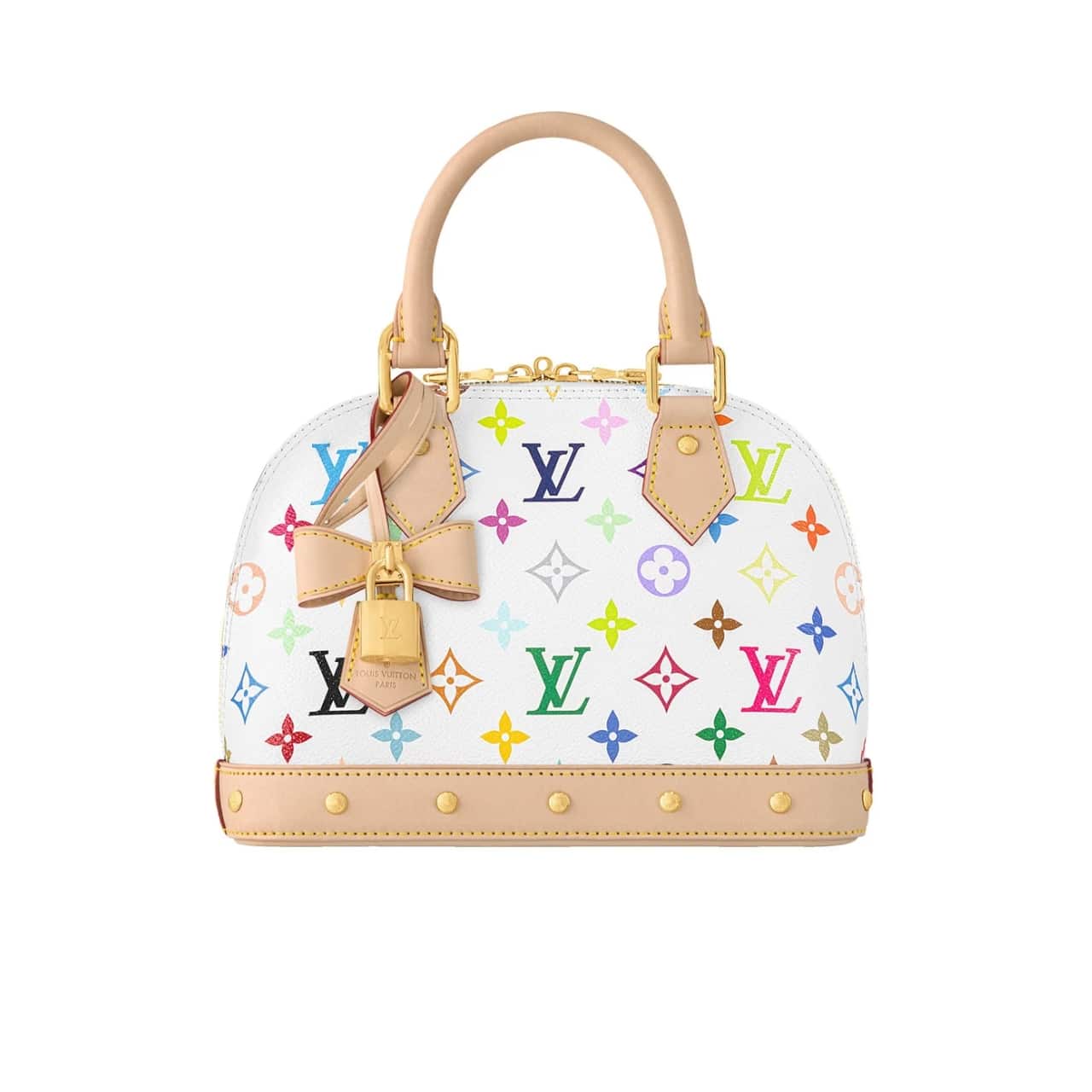X Takashi Murakami Alma BB Monogram Canvas Top Handle Bag White Multicolor 24Cm M13078 ALMA Bag