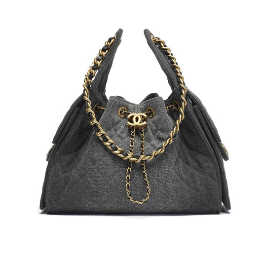 25 Small Washed Denim Handbags Black 26cm AS5293 B20520 U0725 25 New Collection Bag