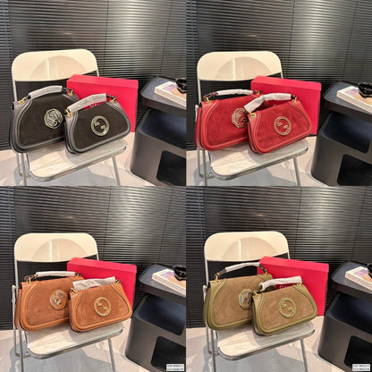 Blondie Small Suede Shoulder Bag Dark Green 26cm 815715 Caaau 3027 Blondie Bag